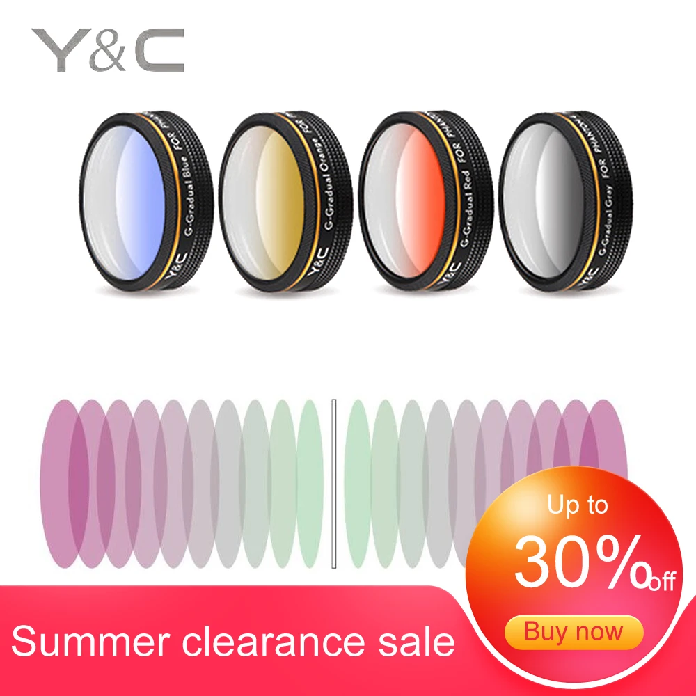 Фильтры для объектива YC градиентные красные/оранжевые/синие/серые DJI Phantom 4 PRO