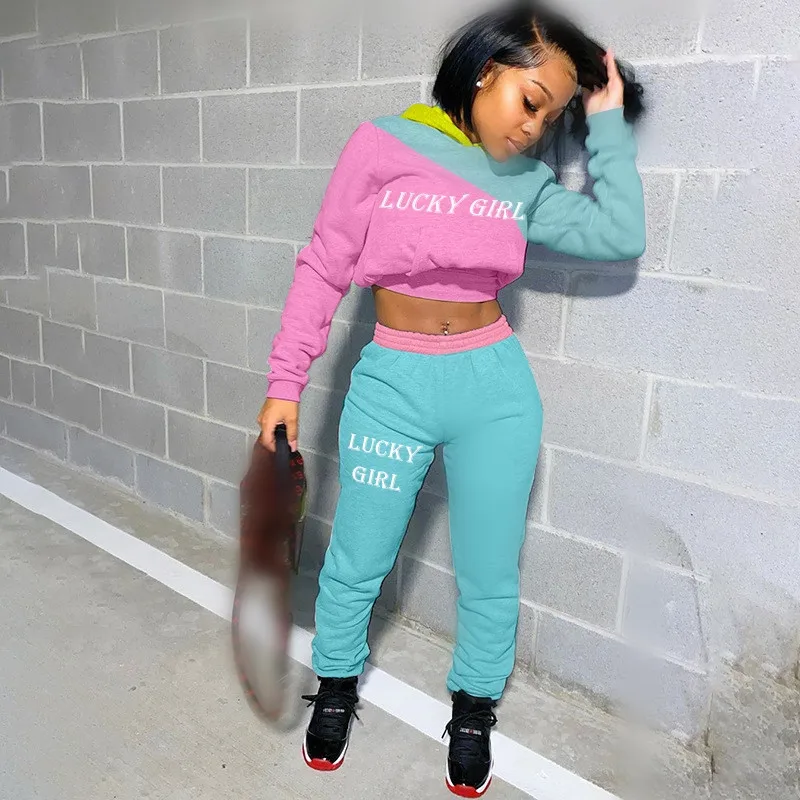 

hirigin Sporty 2 Piece Set Hoodies and Sweatpants Fall Winter Clothes Women Two Piece Outfits Casual Tracksuits Sweatsuits