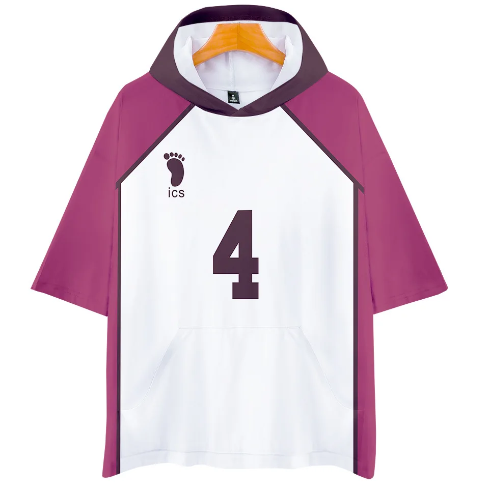 Косплей-рубашка Haikyuu! Пуловер с капюшоном футболка коротким рукавом Модный