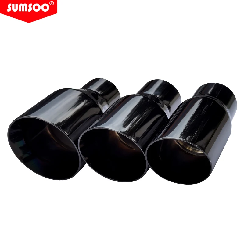 

genuine SUMSOO 1 pcs sus304 plated exhaust tail tip for car muffler nozzle pipe decoration modify Chrome black
