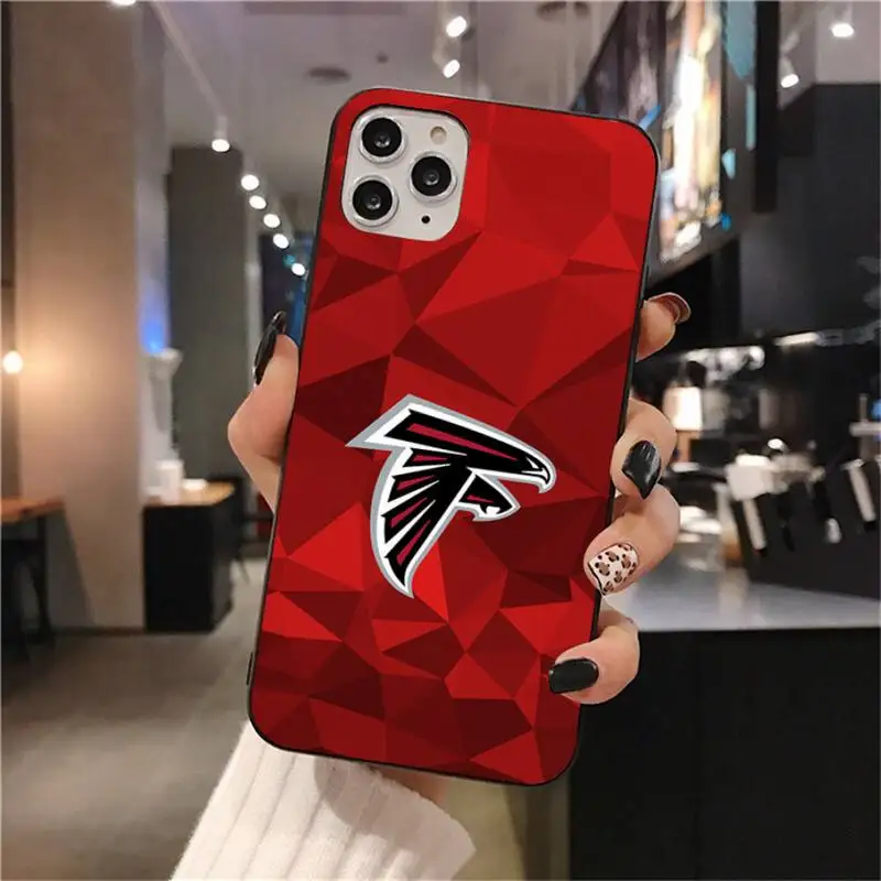 

Atlanta football team badge eagle Soft black Phone Case for iPhone 11 pro XS MAX 8 7 6 6S Plus X 5S SE 2020 XR case