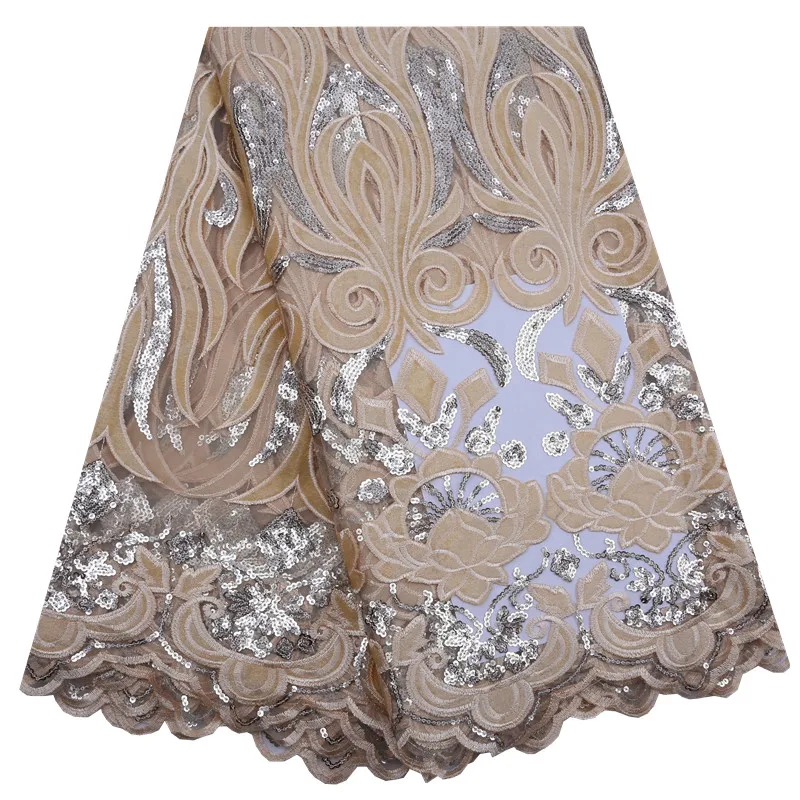 Новейшая Высококачественная бархатная кружевная ткань с блестками и вышивкой