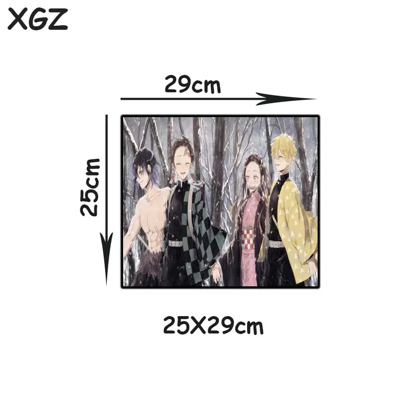 

XGZ Anime Demon Slayer Kimetsu No Yaiba Large Mouse Pad Black Lock Edge Computer Table Mat Rubber Non-slip Fashion Coaster