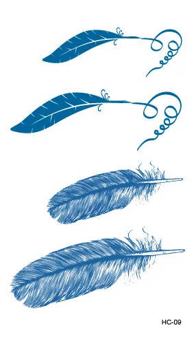 Водонепроницаемые временные тату-наклейки на шею сексуальные перьевые