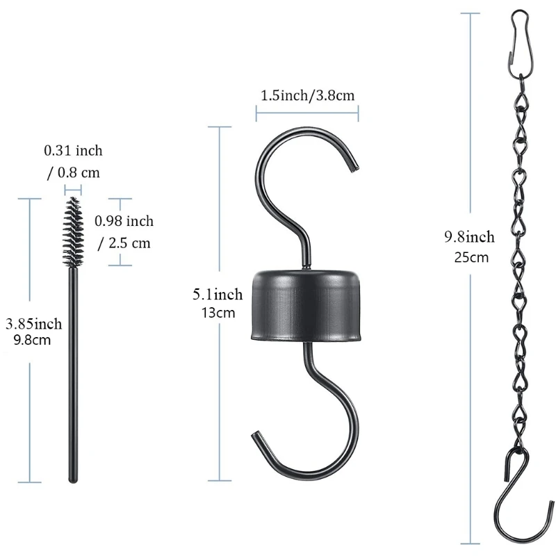 

9pcs Hummingbird Feeder Accessory Set Ant Guard Moat H-ook Hanging C-hain