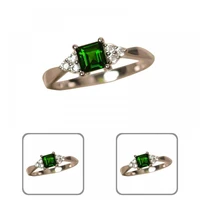 fashion women square cut cubic zirconia inlaid ring engagement jewelry gift