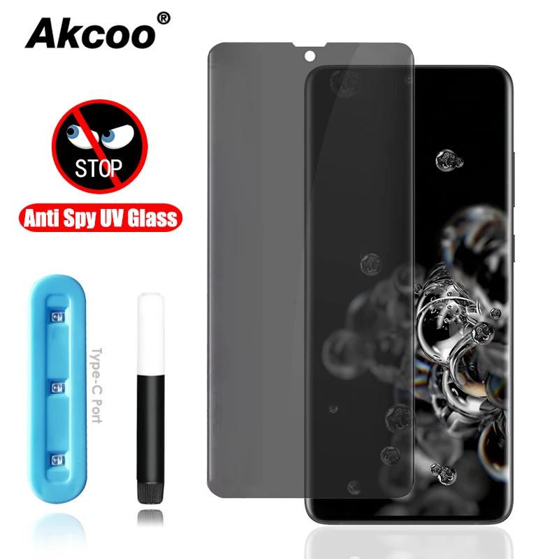 Akcoo Galaxy S20 Plus Privacy Screen Protector with UV Full Glue Glass for Samsung Ultra anti-Spy Tempered KEEP SECRET | Мобильные