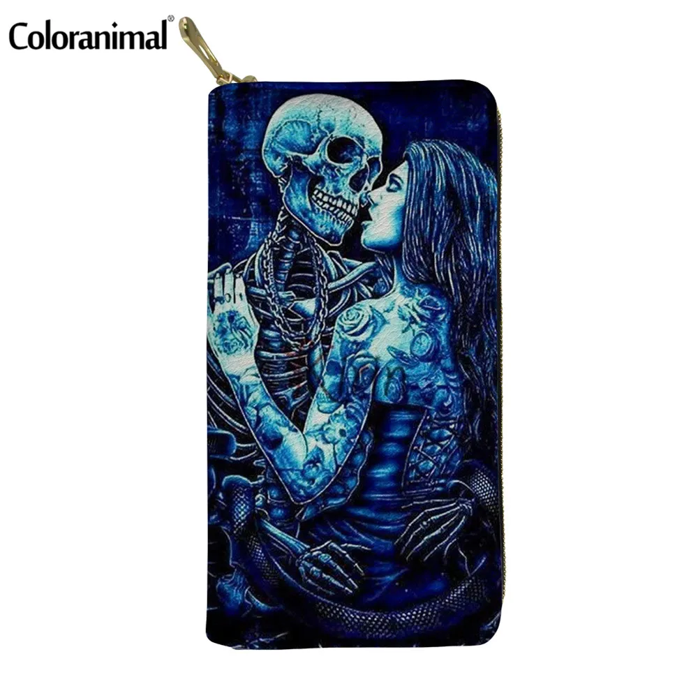 Coloranimal в винтажном стиле виде черепа с проектом &quotДевушка&quot Женский кошелек из