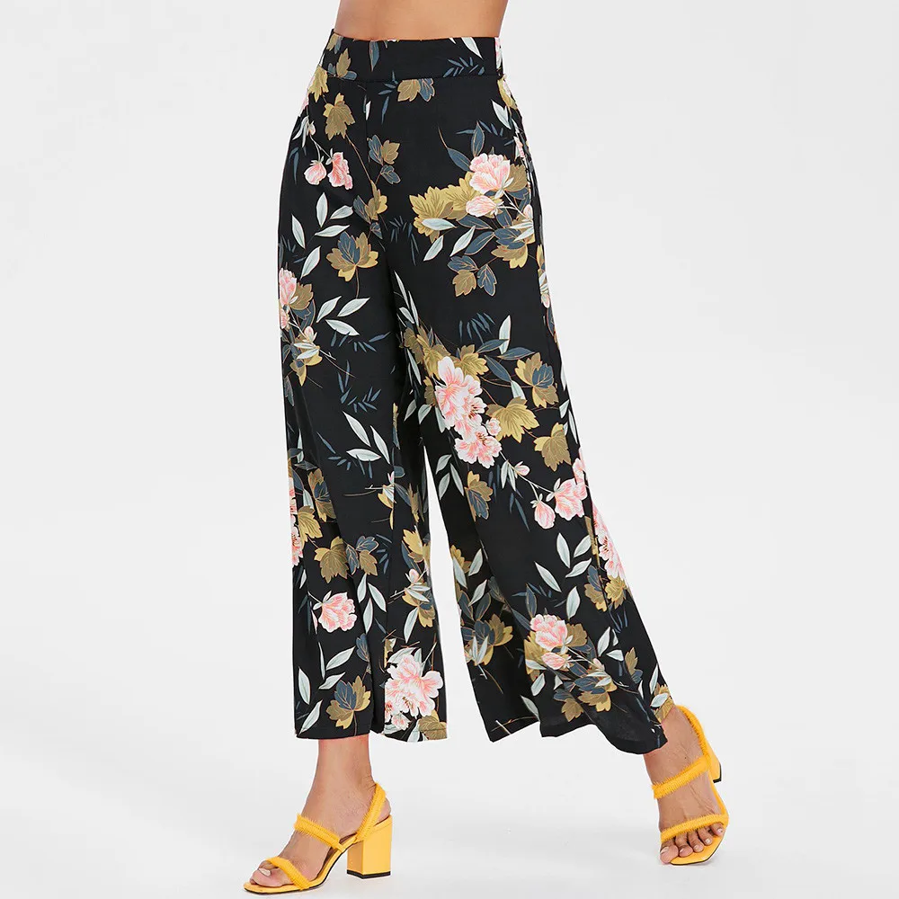 Новые женские брюки мешковатые широкие s с цветочным принтом длинные pantalones de