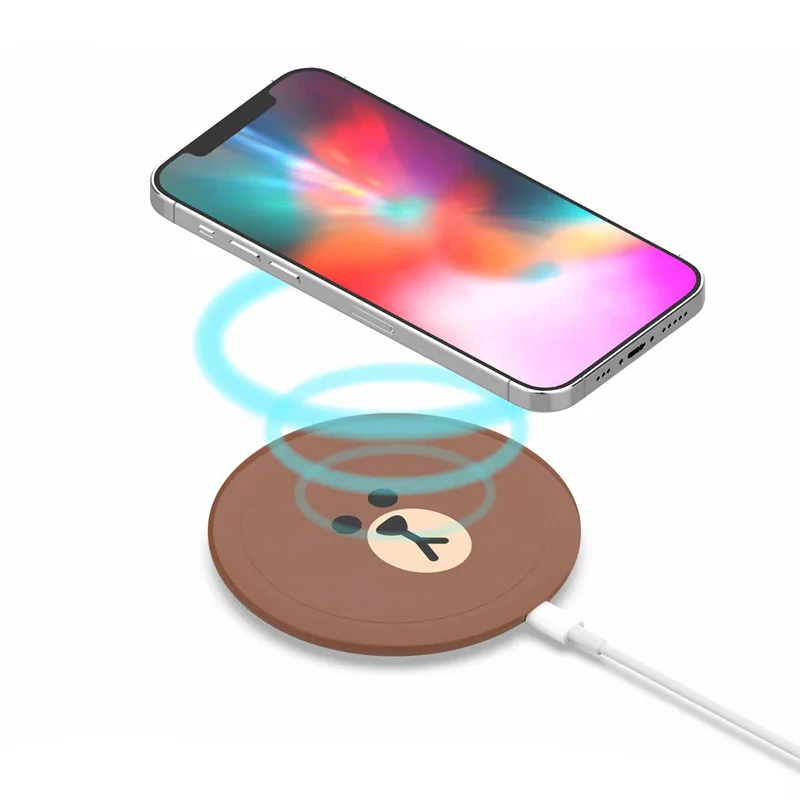 

Корейская линия друзья коричневый Салли ПК мультфильм Беспроводное зарядное устройство Быстрая зарядка база портативное беспроводное зар...