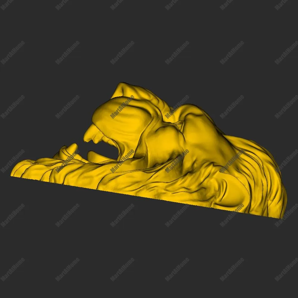 3D модель STL файл круглая резьба Рисунок голова льва для ЧПУ маршрутизатор