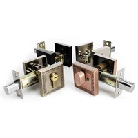 1set hidden mortise door locks square zinc alloy recessed shutting bedroom invisible lock hardware furniture accessorie with key