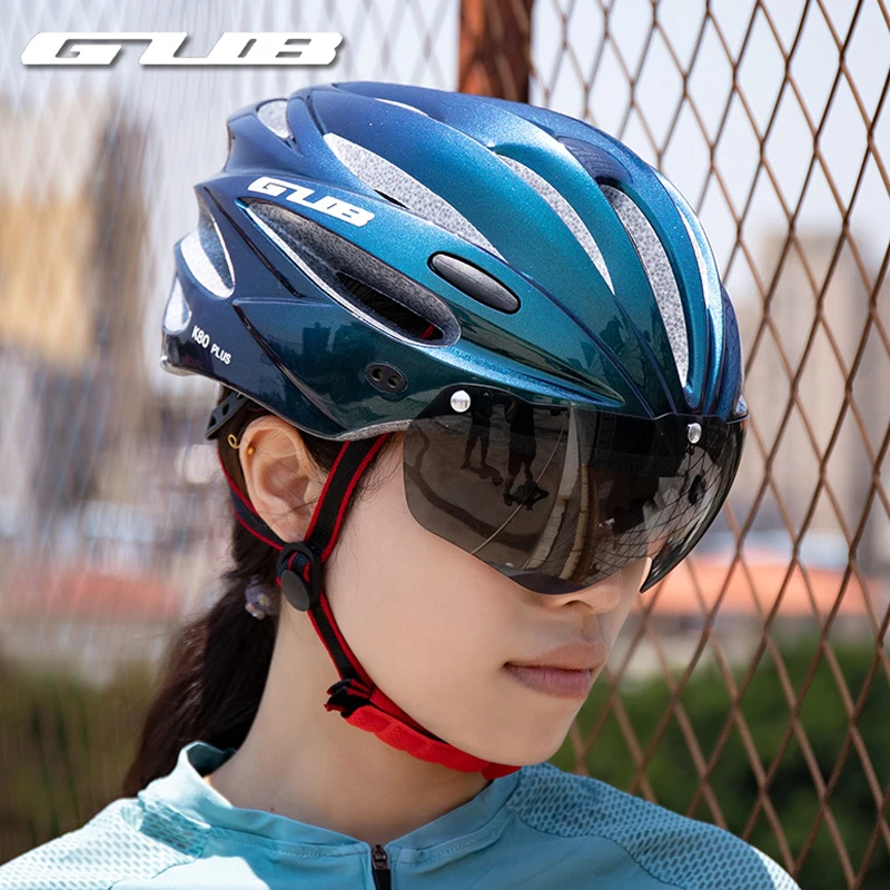 

GUB K80 Bike Helmet with Visor Magnetic Goggles MTB Road Bicycle Cycling Safety Helmet Integrally-molded 58-62cm for Men Women