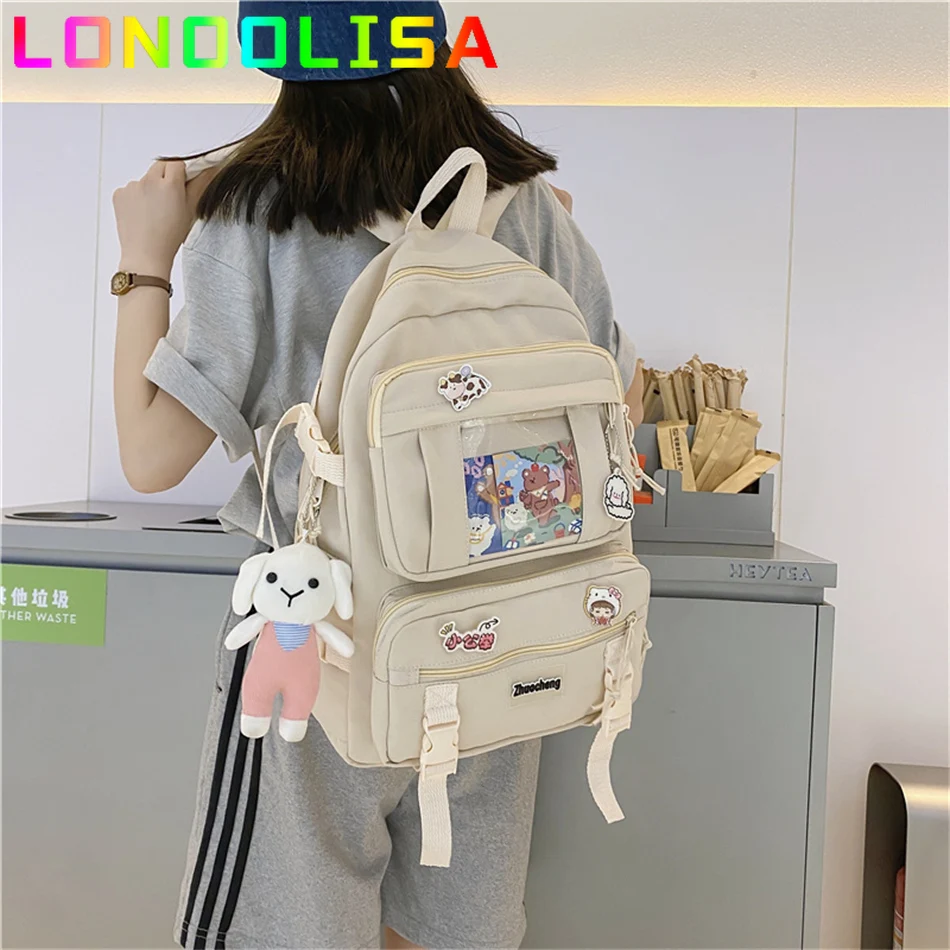 

Многофункциональный нейлоновый рюкзак с защитой от кражи, тканевый мешок для кукол из ПВХ «сделай сам» для школы, вместительный дорожный ра...