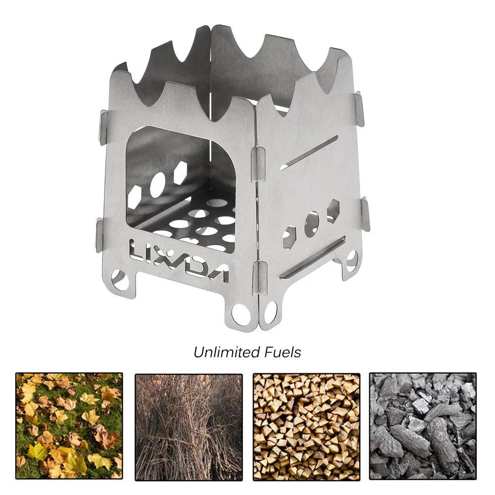 Lixada портативная Сверхлегкая Складная уличная походная плита из нержавеющей