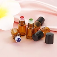 10pc essential oil bottle ball bottle brown sample test essential oil vial glass material with roller balls essential glass 1ml