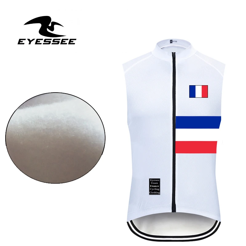 Fleece vest Eyessee теплый флисовый французский жилет для велоспорта Профессиональная мужская команда теплая одежда без рукавов Зимняя Теплая Флисовая одежда для велоспорта - Цвет: Fleece vest