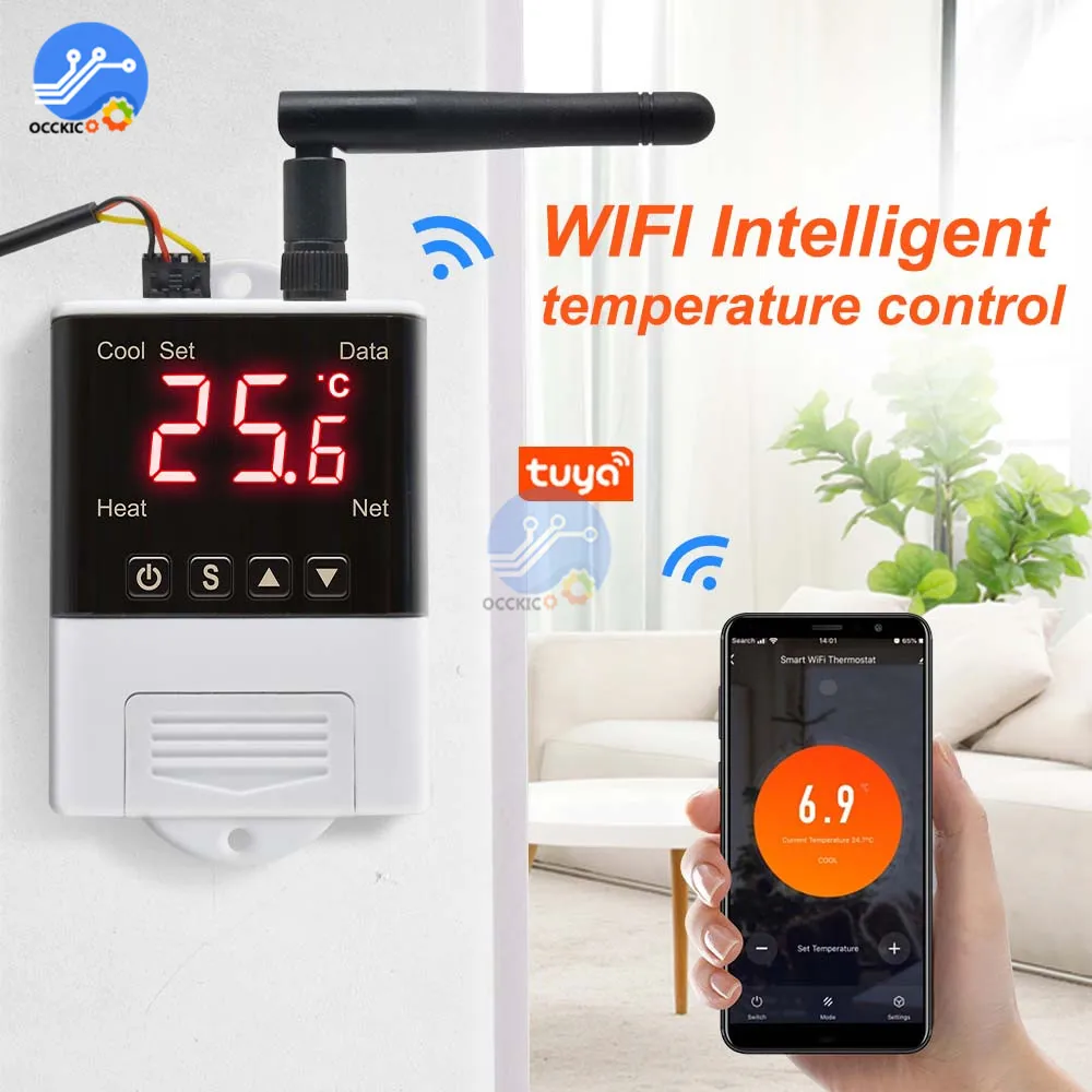 Беспроводной термостат для умного дома Aquariu DS18B20 Wi Fi датчик NTC AC110 220V цифровой