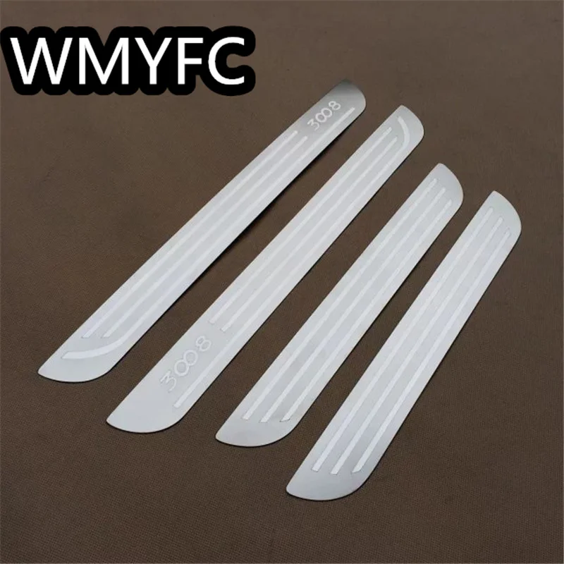 

External Door Sill Scuff Plate Threshold Panel Cover Trim Stickers for Peugeot 3008 3008 GT 2009-2021 Car Accessories