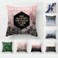 ins style green lattice cushion cover black and white gold pillowcase sofa decorative case pillow blue pillowslip for nap pillow