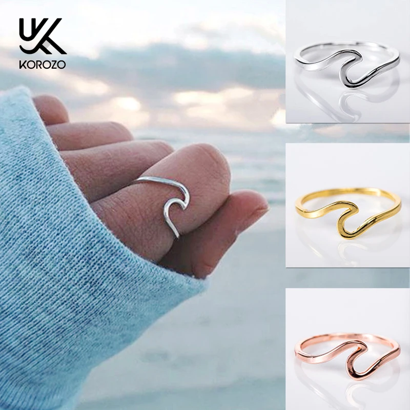 Простые волнистые кольца для женщин пара розовое золото свадебные ювелирные