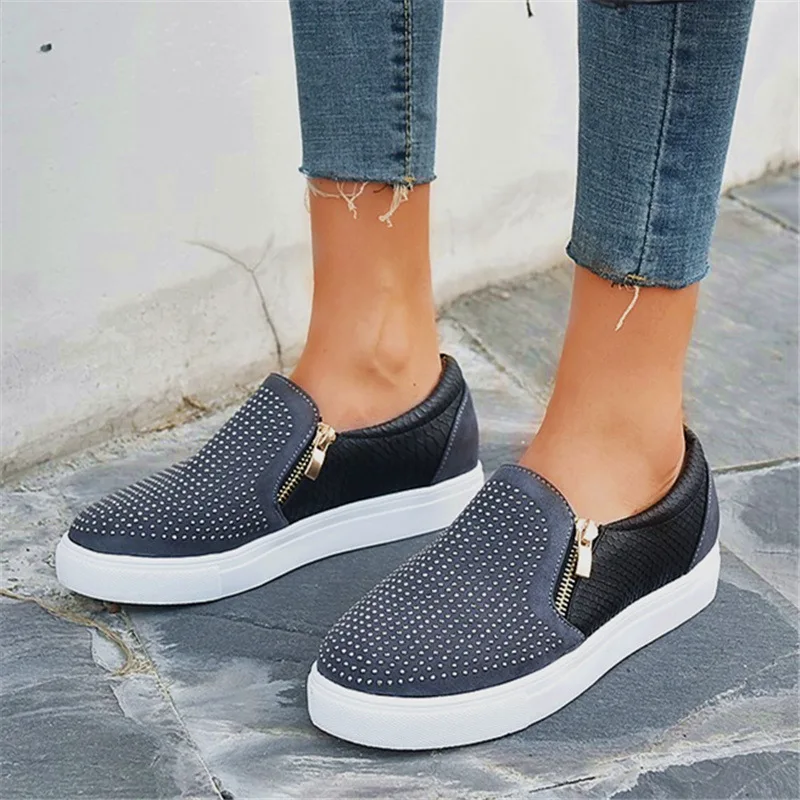 Женские лоферы Летние слипоны на плоской подошве эспадрильи со стразами