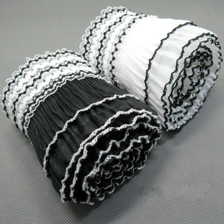 Кружевная ткань шелковая Эластичная декоративная лента кружевное Двухслойное