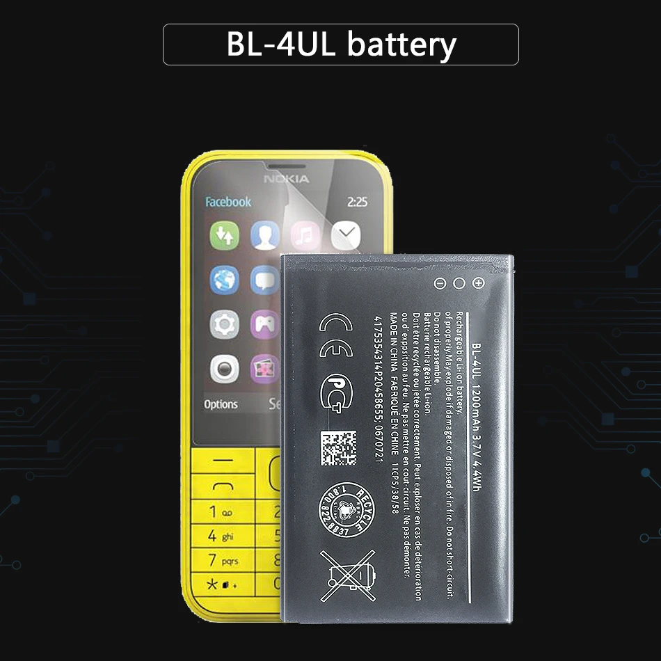 KiKiss аккумулятор для мобильного телефона 1200 мач Nokia Asha 225 Asha225 BL 4UL литий полимерные
