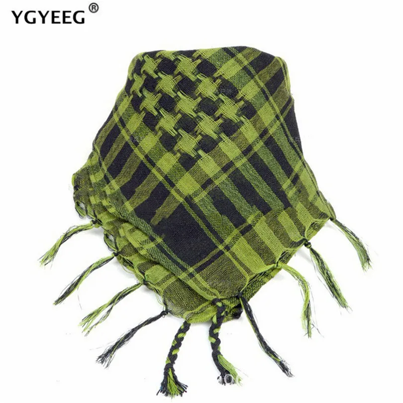 

Хлопковый шарф YGYEEG, мусульманский хиджаб для пустыни, мужской зимний Военный ветрозащитный шарф с кисточками в клетку, пыленепроницаемые п...