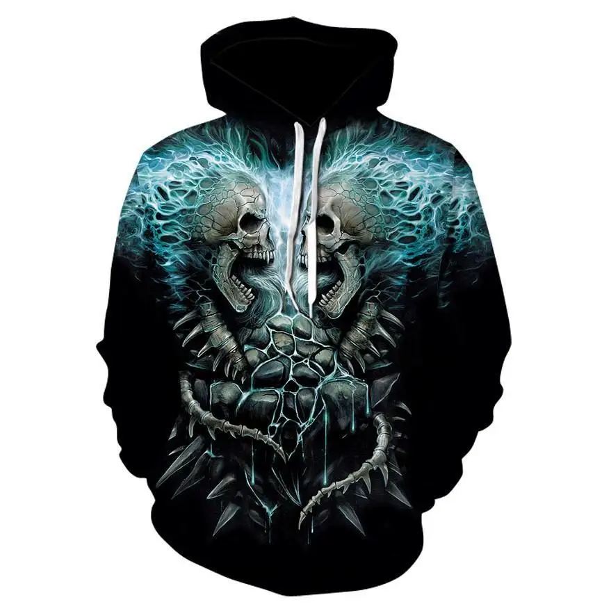 Fire Skull толстовки для мужчин и женщин модные с капюшоном спортивные костюмы