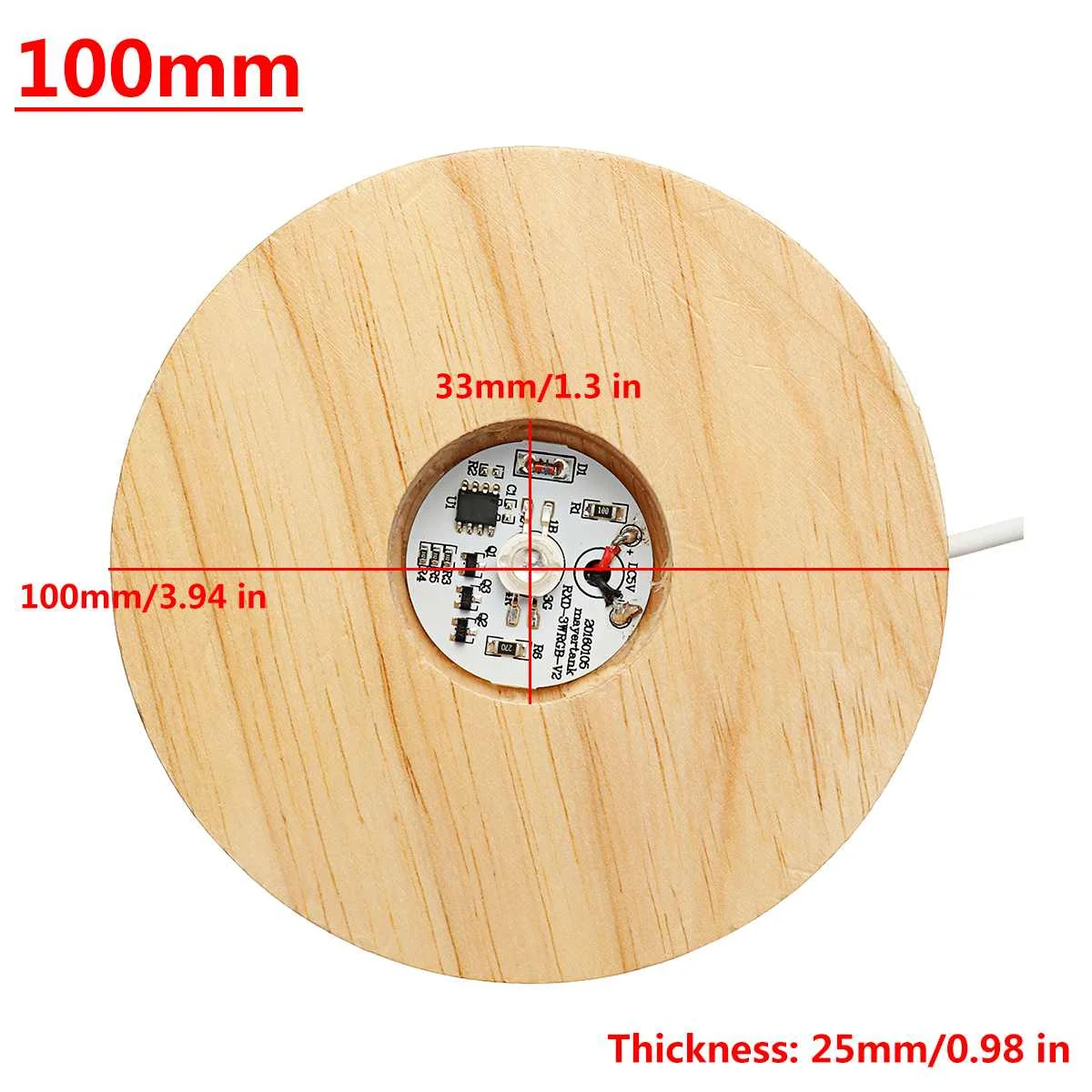 

Wooden LED Display Stand 3D Night Light Base Round Base Holder Colorful Gradient Lights Base For Crystals Glass Ball 5V USB