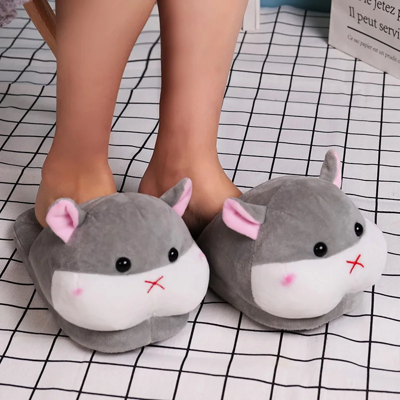 Милый хомяк плюшевая домашняя теплая зимняя обувь для взрослых плюшевые игрушки