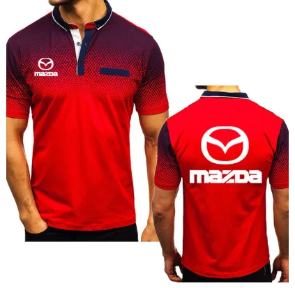 

New 2020 Summer Men's tops for Mazda Car Logo Printed high quality Cotton casual Men's short sleeve polo shirt v