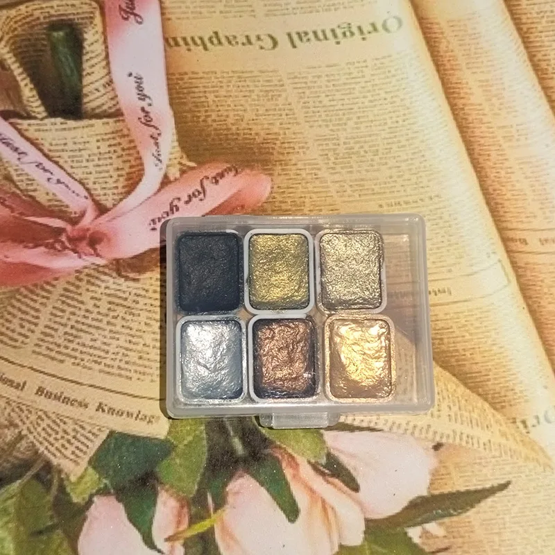 Handmade Golden Solid Watercolor Set Acuarelas Palette Painting Nail Art Supplies | Water Color