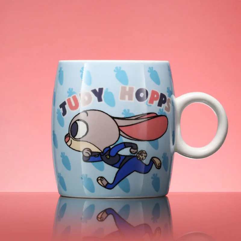D Disney Zootopia 300 рюмка, мл Q Edition Мультфильм ник Джуди керамическая чашка милый ребенок мальчик термос для девочек офисные чашки для молока кофе Рождественский подарок - Цвет: D