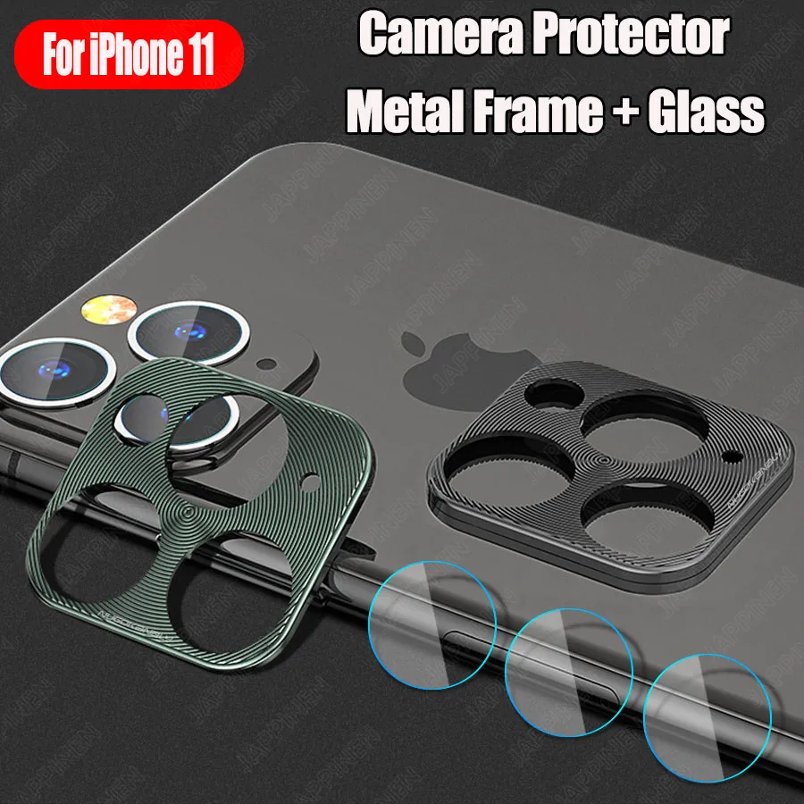 Защитное металлическое кольцо для объектива камеры с закаленным стеклом iPhone 11 Pro