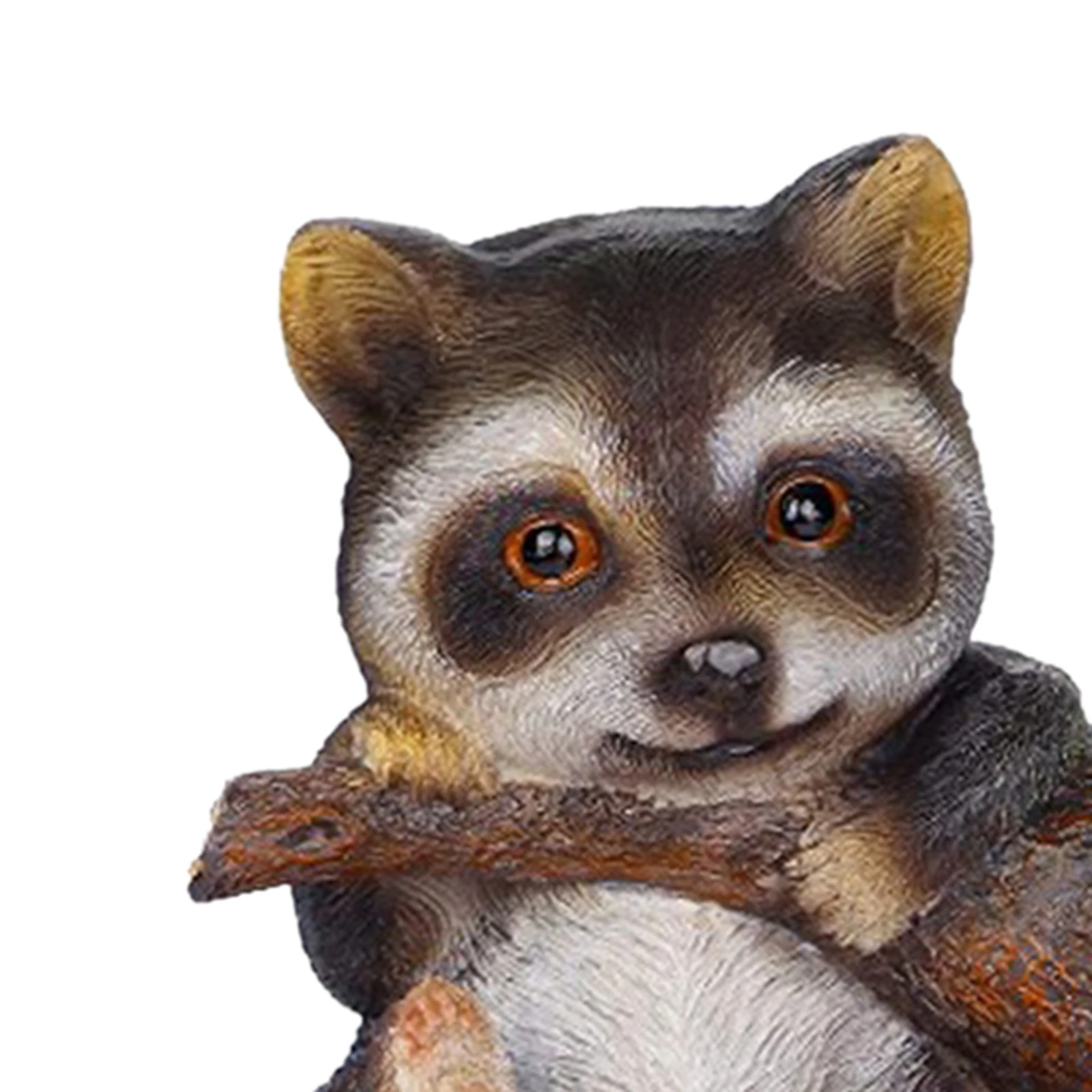 

Resin Birds Feeder with Raccoon Shape Easy Operation Durable Water-Proof Long Lasting Garden Decoration for Courtyard LBE