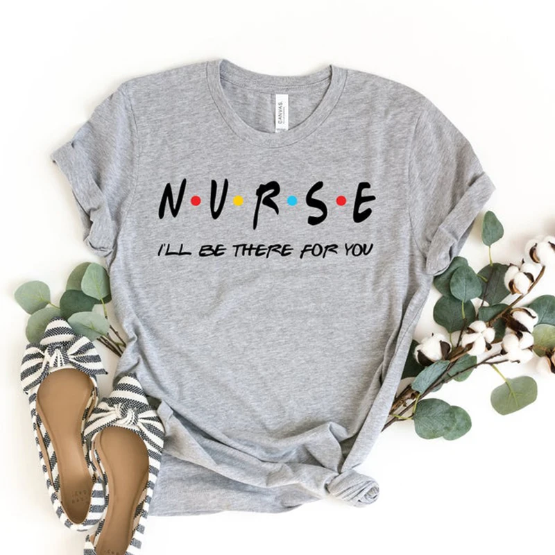 

Медсестра I'll Be There for You женские футболки из хлопка в винтажном стиле, футболки с рисунком из ТВ-шоу вентиляторы женская одежда 70s 80s Модные топ...