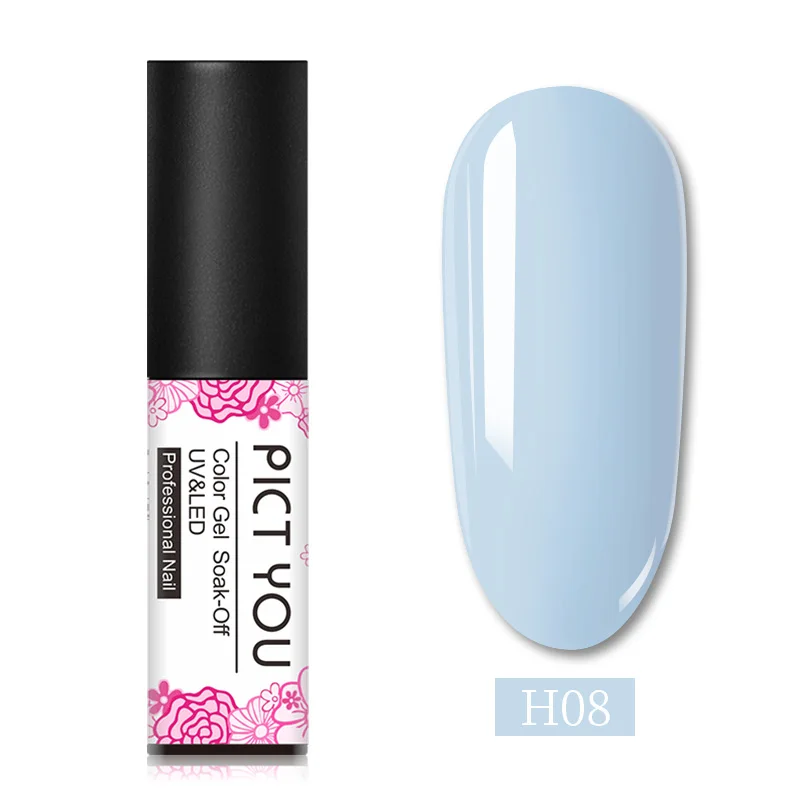 H08 PICT YOU 5 мл синяя серия УФ гель для ногтей гибридная краска Лаки es Vernis гель Гель-лак для полировки лак однократный цветной гель для ногтей - Цвет: H08