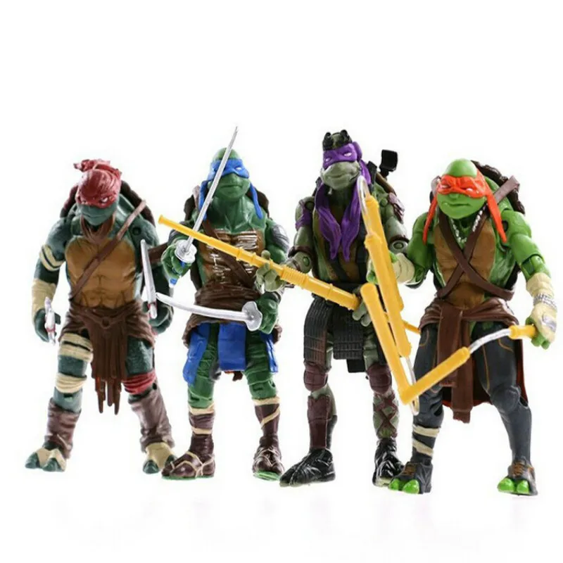 

NEW 4pcs/Lot 16CM Turtles with moveable Joints weapons Action Figures Classic Collection DOLLS Toy free shipping
