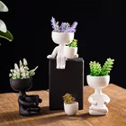 Человекоидный керамический цветочный горшок, 1 шт., креативный современный дизайн, горшок для цветов, поделки, ваза, украшение для дома, персональный подарок