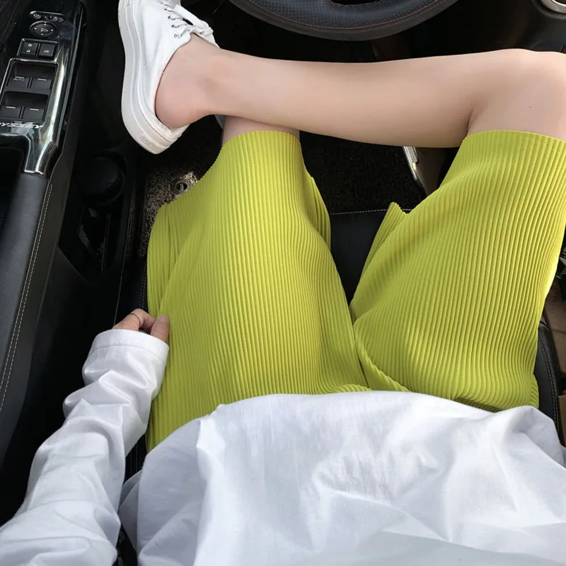 

Шорты мужские Плиссированные, модные повседневные свободные штаны из вискозы, с широкими штанинами, в Корейском стиле, уличная одежда, S-3XL