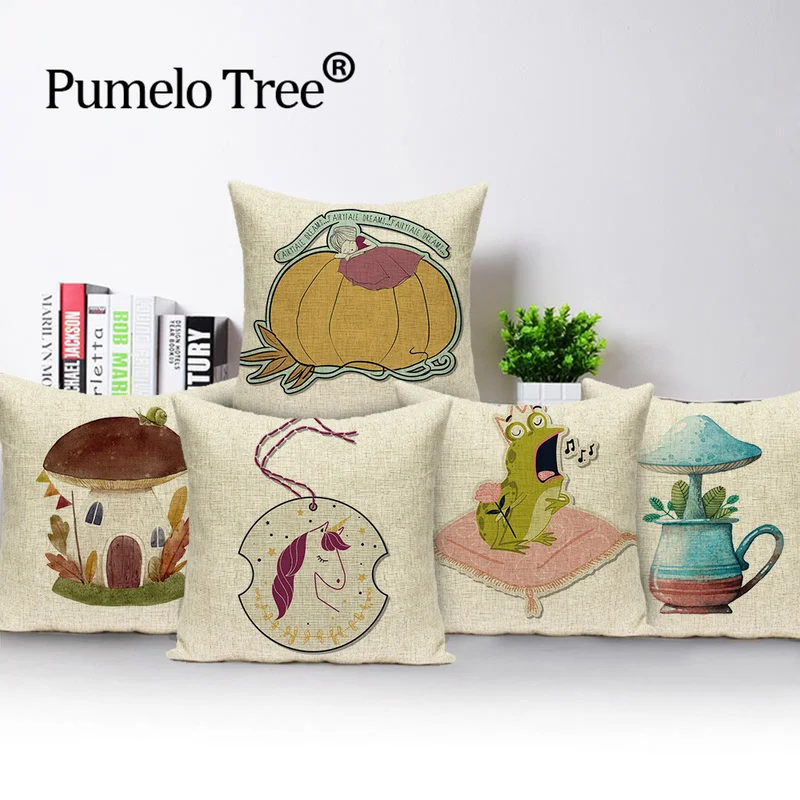 Чехол для подушки с рисунком Грибная Тыква гостиной чехол принтом растением