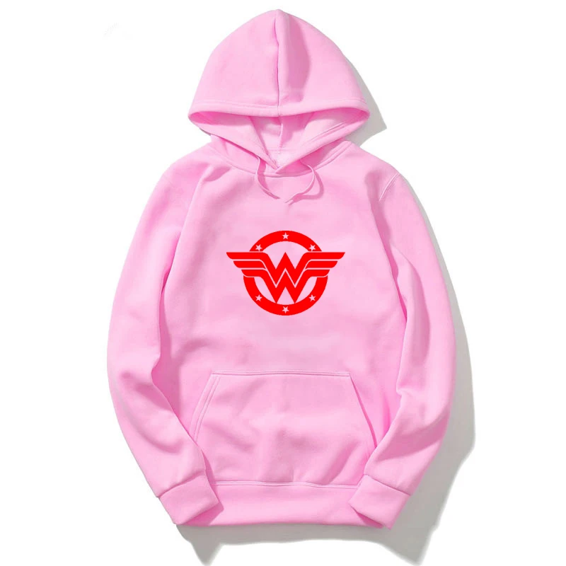 10 Wonder Woman мужской худи-свитшот Женская Толстовка Harajuku розовая одежда пуловер с длинным рукавом Толстовка Зимняя негабаритная Толстовка - Цвет: 10