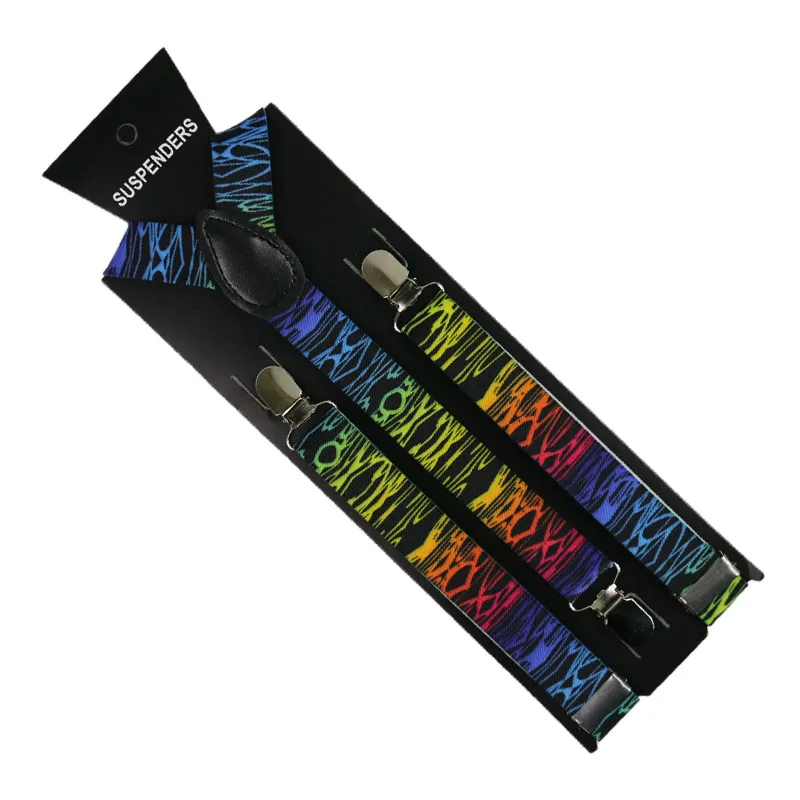 Широкие разноцветные Эластичные подтяжки Winfox 2 5 см с узором в виде звезд для