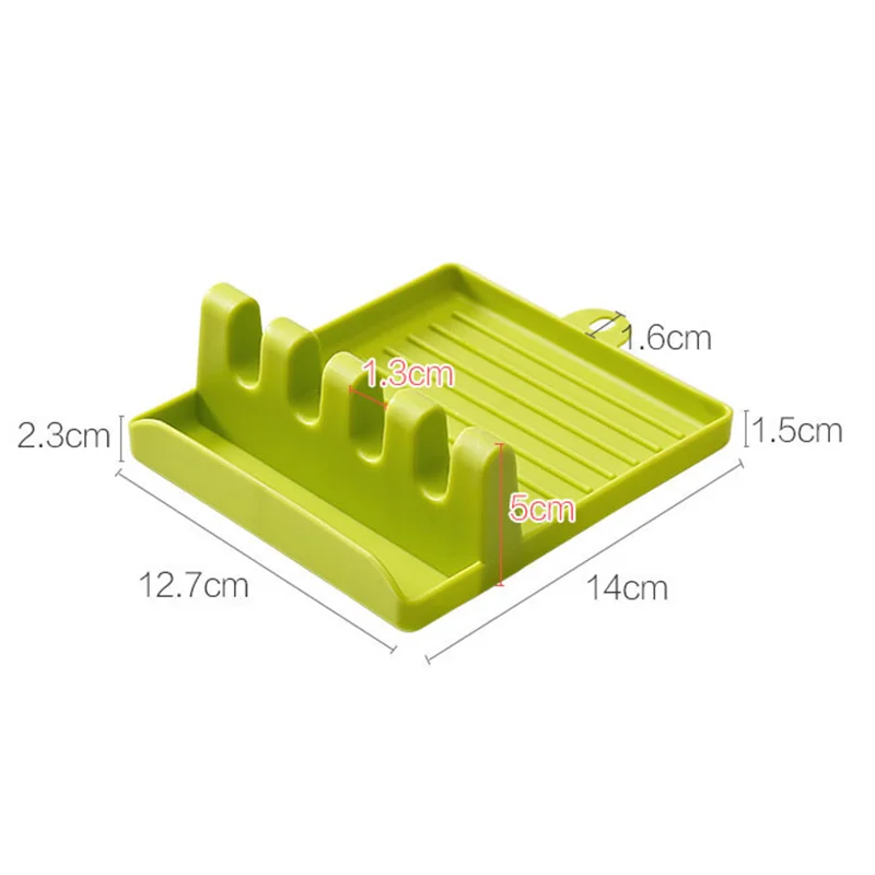 

White Green Spoon Holders Fork Spatula Ladle Shelf with Non-Slip Pad Plastic Chopsticks Pot Lid Rack Multifunction Kitchen Tools