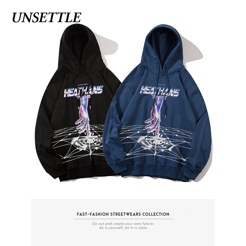 Осень/Зима 2020 Харадзюку Толстовка для мужчин/женщин флис Хип-Хоп Печать