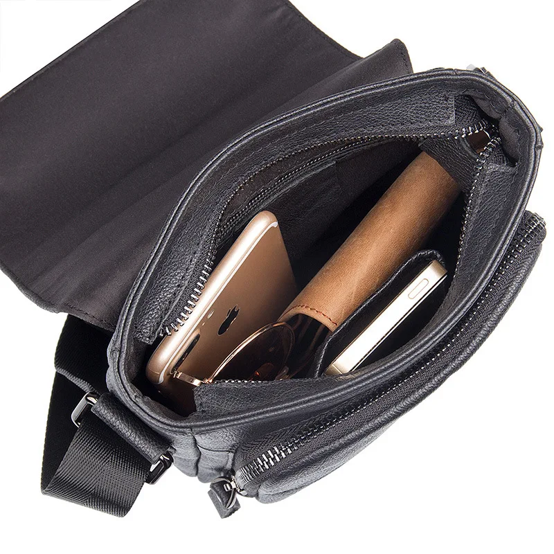 

J.M.D New Men's Shoulder Messenger Bag Genuine Leather Casual Simple Bag