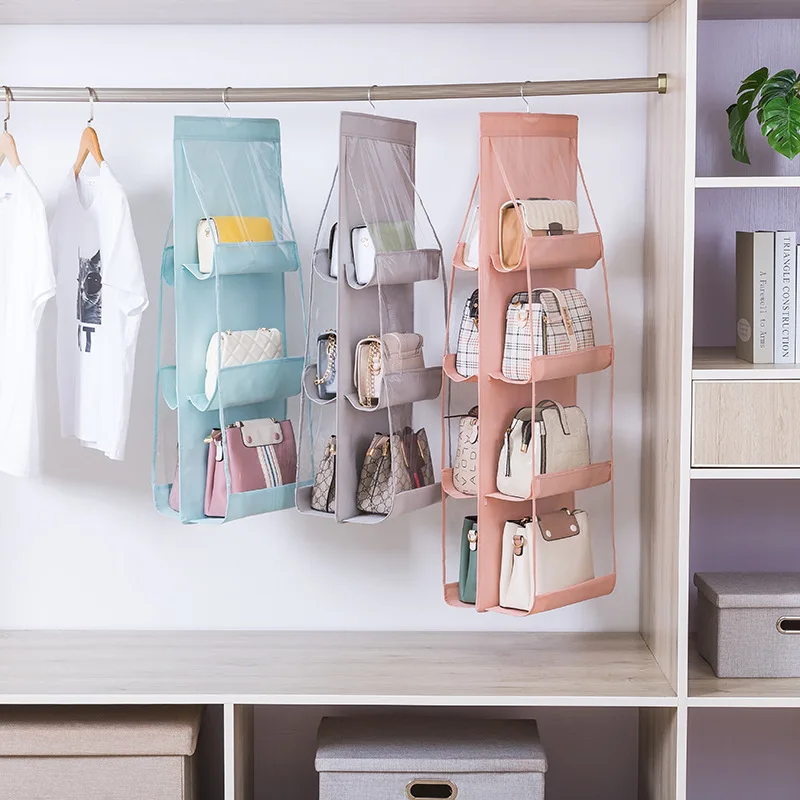 

Thickened Double-sided Multi-cell Bag Storage Organizer Dustproof Clear Hanging Bag Closet Organizer Reusable Household Items