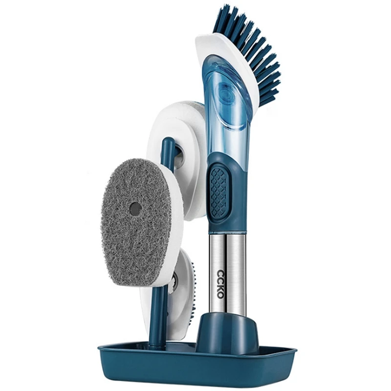 

Dishwashing Cleaning Brush Kitchen Brush Pot Cleaning Dirt Sponge Long Handle Brush Can Add Dishwashing Detergent